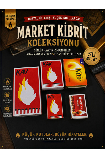 Kav & Bestka Nostaljik Kibrit Kutusu Koleksiyonu | 5’li Özel Set
