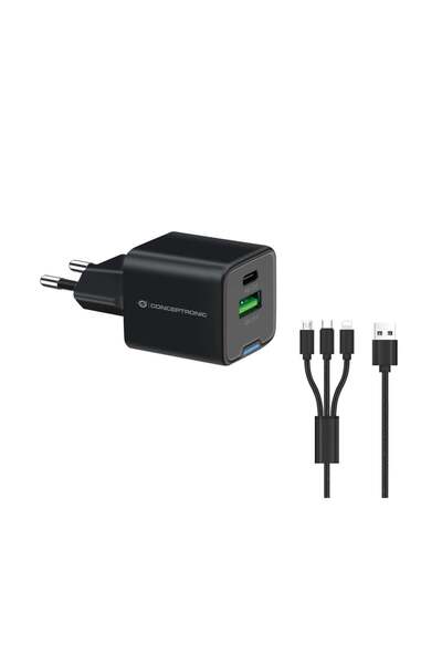CONCEPTRONIC ALTHEA16B Încărcător USB PD GaN cu 2 porturi, 33W