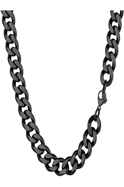 PROSTEEL Men's Black Curb Chain 12 mm Hip Hop Chain Thick Steel Thick Necklac...
