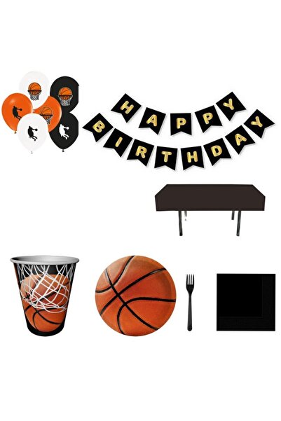 Hayaller Dükkanı Fanatic Basketball Birthday Decorations for 8 People-