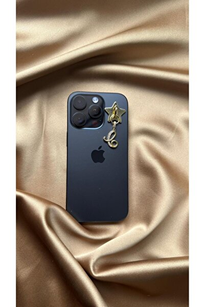MonCheriAccessoire Gold Renk Kişiye Özel Harfli Telefon Charmı