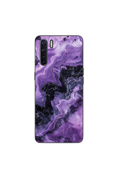 OEM Husa compatibila cu Oppo A91 Silicon Gel Tpu Model Abstract Purple Marble