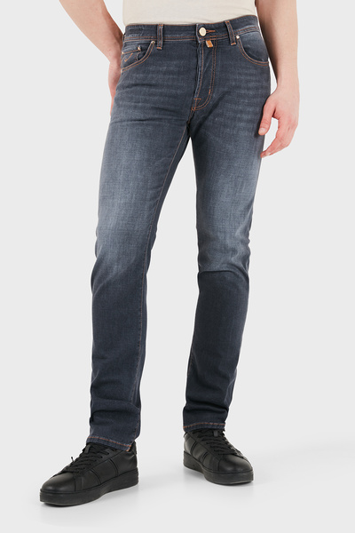 JACOB COHEN Cotton Slim Fit Regular Waist Narrow Leg Jeans Men's Jeans Pants ...