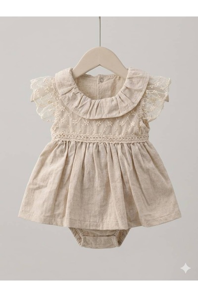 KapsülBebek Lace and Ruffle Baby Girl Summer Holiday Dress