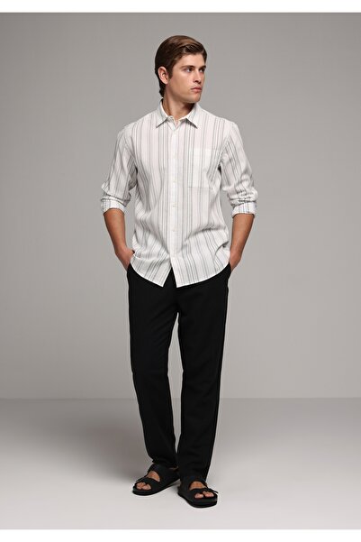 Colin's Regular Fit Mid Waist Straight Leg Men's Black Trousers
