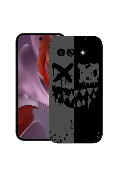 bestcase Калъф за Google Pixel 9a, Смайли, Тънък силиконов 0.8ММ, Противоудар...