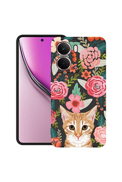 bestcase Θήκη για Realme P3 με σχέδιο γάτας και λουλουδιών, TPU Ματ Εξαιρετικ...