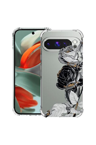 bestcase ¬Æ Husa pentru Google Pixel 9 Pro XL, Anti Shock 1.5MM, Black Rose, ...