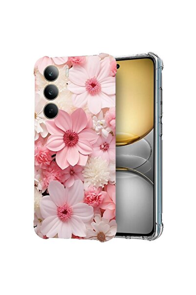 bestcase Husă pentru Realme 14x 5G, Antișoc 1.5MM, Margarete Roz și Albe, Pro...