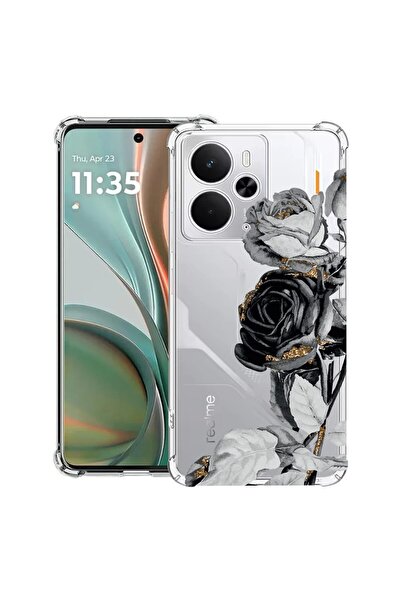 bestcase Θήκη για Realme 14 5G με Σχέδιο Μαύρο Τριαντάφυλλο, Αντικραδασμική, ...
