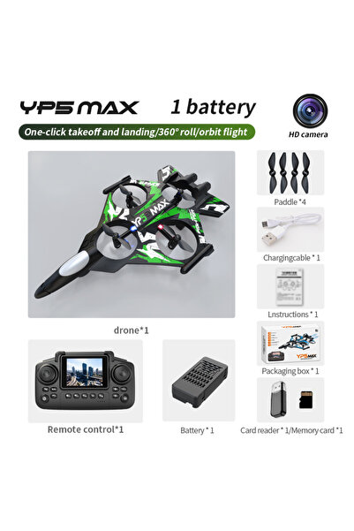 Choice YP5-PK-Green-Box YP5Max Fighter Jet Quadcopter Drone Stunt Light RC Ai...