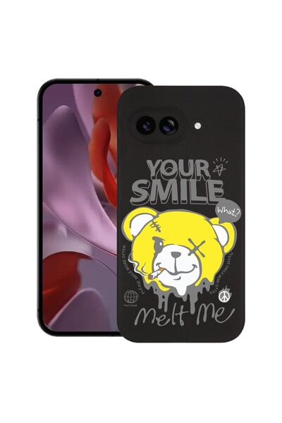 bestcase Калъф за Google Pixel 9a, Мече: Твоята усмивка ме топи, Тънък силико...