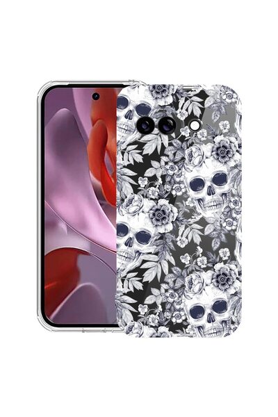 bestcase Husă Antișoc 1.5mm Compatibilă cu Google Pixel 10a, cu Design Craniu...
