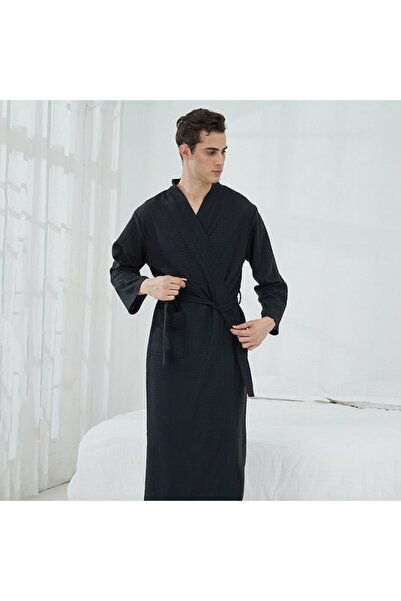 Choice9 Black - XL Bathrobe for Men Woman Long Absorbent Terry Bath Robe Kimo...
