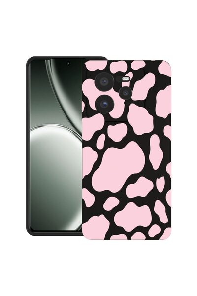 bestcase ¬Æ Husa pentru Realme GT 7 Pro cu Design Pink Cow, TPU Mat Ultra Sli...