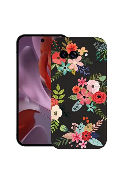 bestcase Калъф за Google Pixel 9a, Цветя, Тънък силиконов 0.8ММ, Удароустойчи...