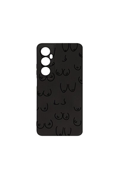 bestcase Тънък силиконов калъф 0.8ММ, съвместим с Realme C65, с десен  "Гърди...