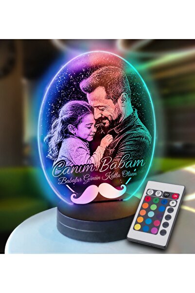 hediye-ci Babalar Gününe Özel Oval Hediye Led Gece Lambası Hediyelik