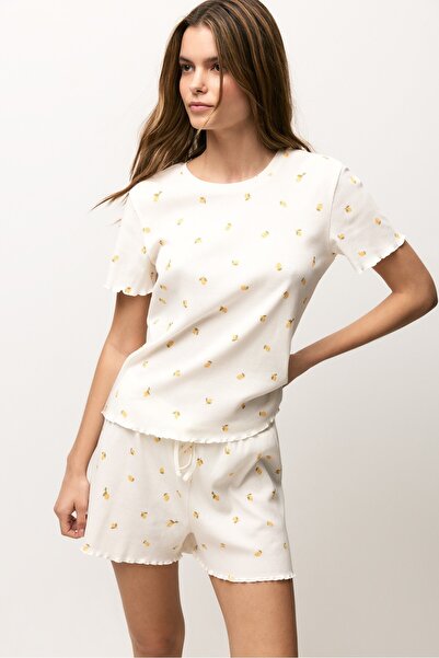LEFTIES Desenli kısa pijama takımı