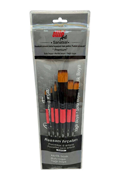 Stilo Art (Set 1) Flat - Cut and Round Tip Brush Set (Set of 6)