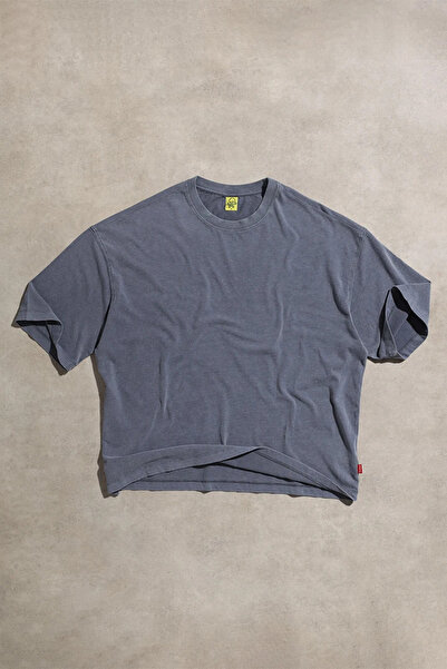 Overdrive Tricou cu mânecă scurtă, fără imprimeu, unisex, cu croială boxy, cu...