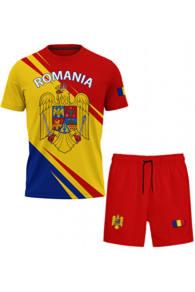 OEM Compleu tricou si pantaloni scurti pentru barbati Romania P018