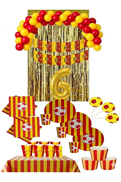 Mehca 24 Person Yellow Red (Gs) Folioed Birthday Concept for 6-Year-Olds