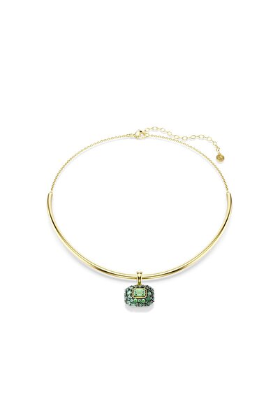 Swarovski Sublima Gerdanlık, Sekizgen kesim, Yeşil, 18k altın rengi yüzey