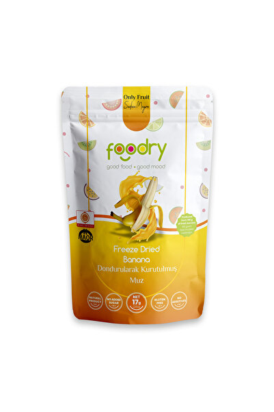 Foodry Dondurularak Kurutulmuş Muz - Freeze Dry Muz 17g | Katkısız Çıtır Meyv...