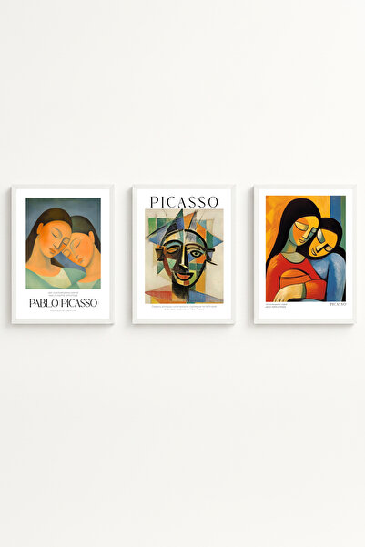 huhuli Set de picturi Pablo Picasso cu ramă din lemn alb Huhu546