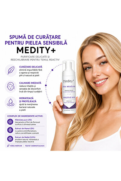 Medity+ Spumă de curatare pentru pielea sensibilă 150 ml