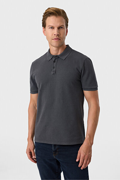 Back And Bond Regular Fit Antrasit Polo Yaka Tişört