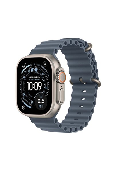 Apple ساعة Ultra 3 GPS + Cellular 49 مم بهيكل من التيتانيوم الطبيعي مع سوار A...