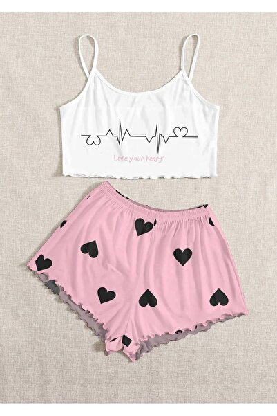 Silona Homewear Set de pijamale cu bretele Love Your Heart Super Soft