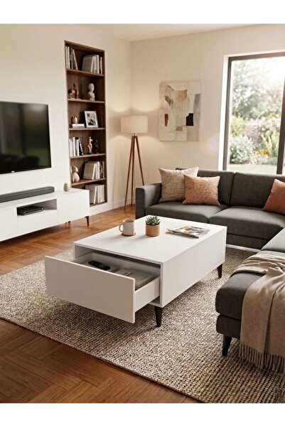 VİNMOB TV ÜNİTELERİ MODERN ÇEKMECELİ AYAKLI OS01 ORTA SEHPA & COFFEE TABLE / ...