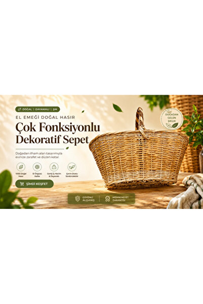 OLİWA DECOR Najlepši oblik prirodnosti – 51x37x31 cm autentična ručno pletena...