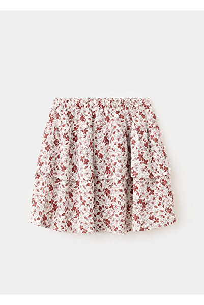 MANGO Kids Çiçek desenli volanlı etek