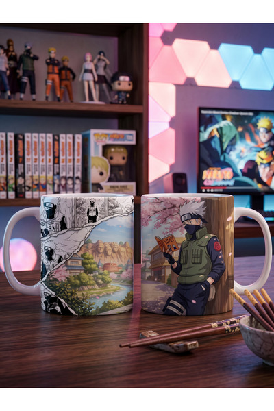 Vulpes Naruto Kakashi Hatake Tasarımlı Kupa Bardak-No 4