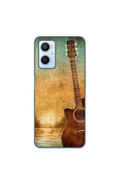 OEM Калъф, съвместим с Oppo A96 4G, силиконов гел TPU, с винтидж китарен десен