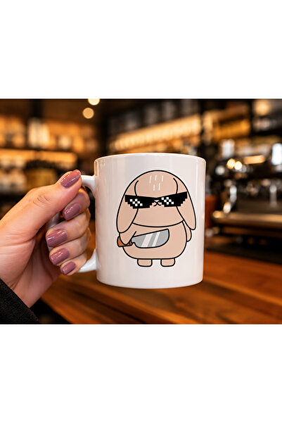 chic crazze Cool Rabbit Pattern Porcelain Mug Full of Energy and Cool Design ...