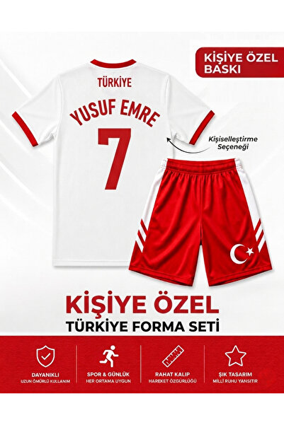 The RAVEN Kişiye Özel İsimlİ Premium Türkiye Serisi Çocuk Futbol Forması 3 PA...