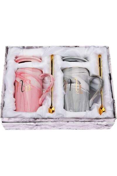 Generic 2Pcs Mr and Mrs Coffee Mugs - Valentines Day Wedding Gift for Bride a...