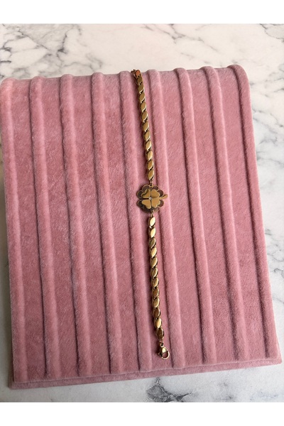 nurjewelry Kuyumcu model çelik yonca bileklik