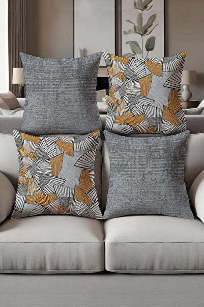 Dolce Mariee Digital Printed Soft Textured 4-Piece Throw Pillow Cover Set Krl...