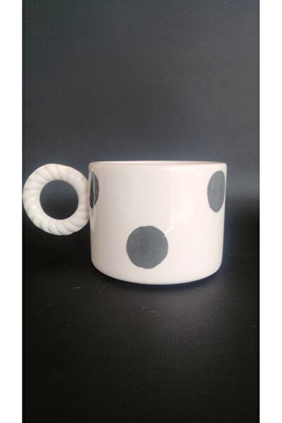 Zümrüdüanka Seramik Handmade Ceramic Mug with Polka Dots