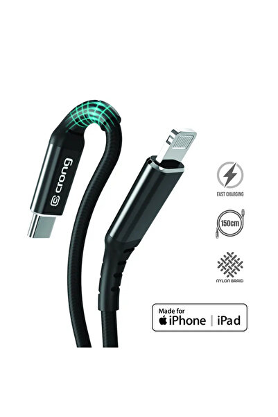 Crong Armor Link - Cablu USB-C pentru încărcare rapidă Lightning MFi 150cm (n...