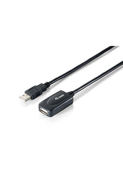EQUIP Kabel USB-A2.0->A Akt. Erweiter. St/Bu 15.00m schwarz