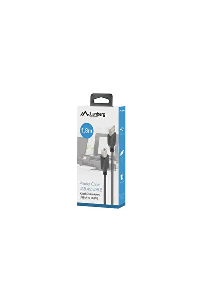 Lanberg KABEL USB-A(M)->USB-B(M) 2.0 1.8M CZARNY FERRYT BOX
