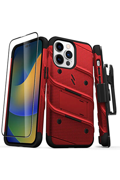 Zizo Seria BOLT - Husă de protecție pentru iPhone 14 Pro Max cu sticlă 9H pen...