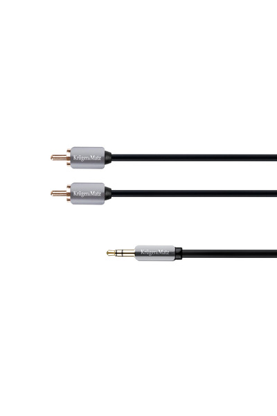 Kruger&Matz Cablu Jack 3.5mm - RCA (Cinch) x2 1m argintiu (KM0309)